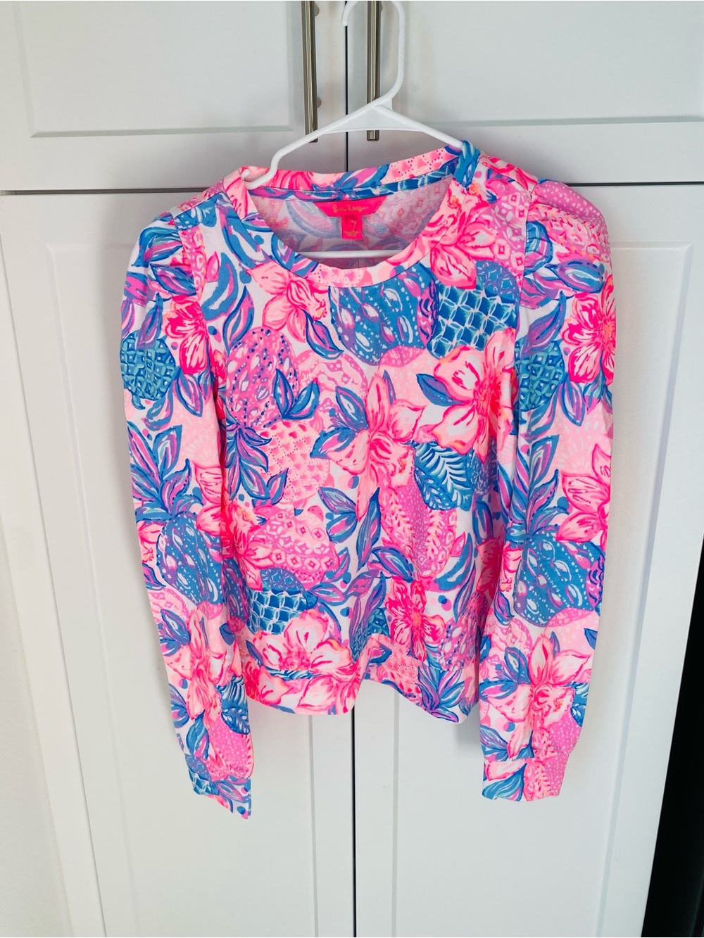 Lilly Pulitzer Jansen long sleeve sweater pink isle snappy turtle size small